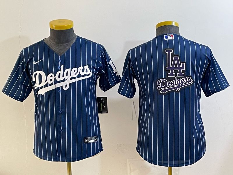 Youth 2026 Los Angeles Dodgers Blank Drak Blue Stripe Game Nike MLB Jersey style 006